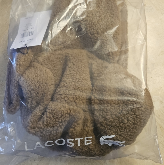 Lacoste sherpa shearling fleece chapka winter hat with flaps - Picture 5 of 10